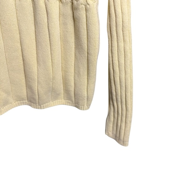 Vtg Talbots Womens Cable Knit Sweater Womens Yellow Long Sleeve V-Neck Spring S - Picture 5 of 11